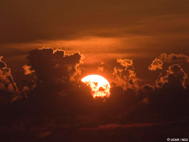 Sun behind clouds