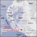 Epicenter of the Indian Ocean tsunami and its placement with 
respect to overlying tectonic plates