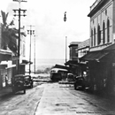 The 
second wave of the 1946 Alaska tsunami strikes Hilo, Hawaii.
