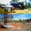 A 
church and village before and after the 1998 Papua New Guinea tsunami.